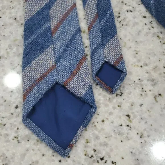 Craigmill Mens 100% Wool Blue Deadstock Vintage Tie - Picture 4 of 4